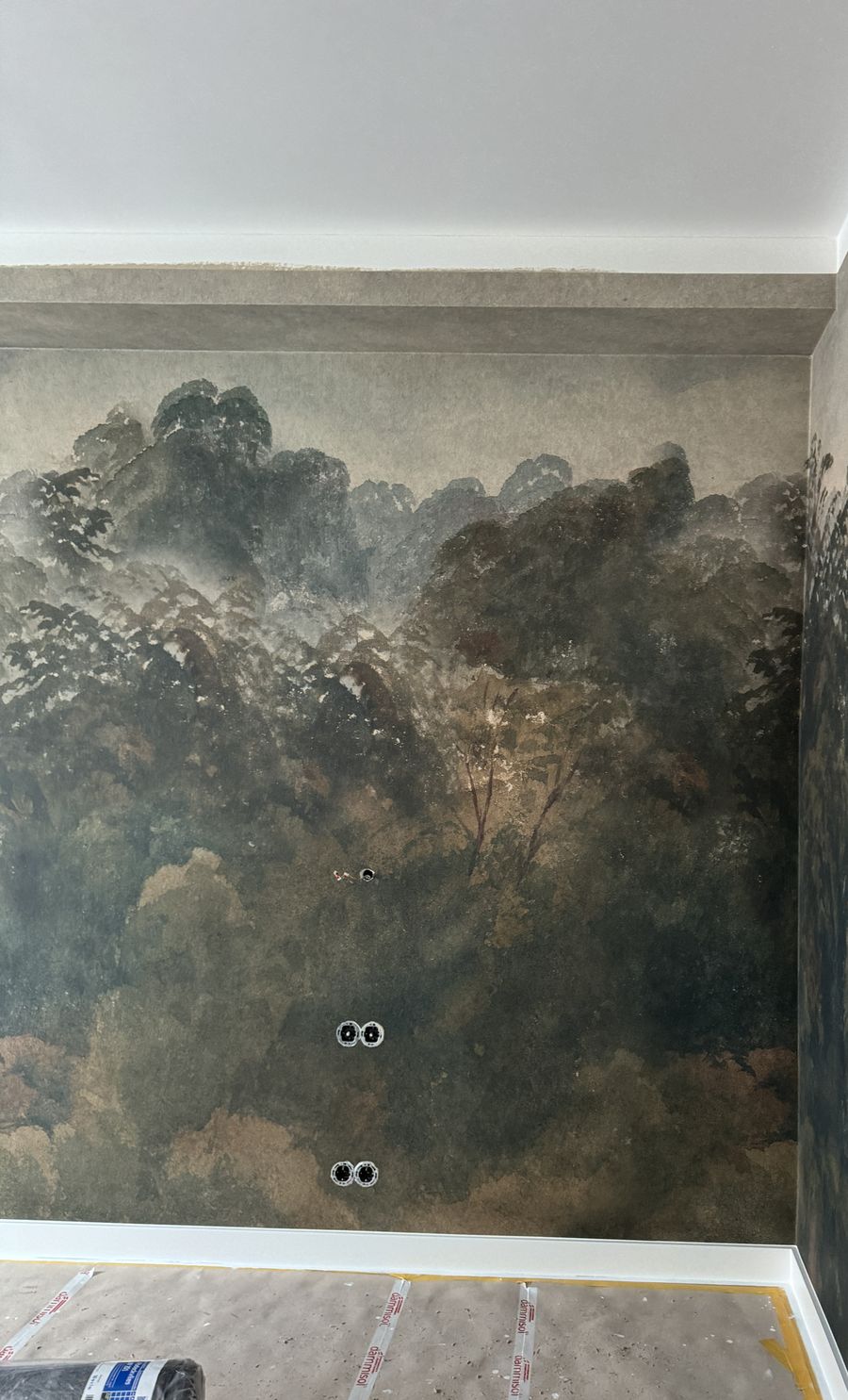 Villa Lasse — handgemalte Panoramatapete über Wand und Decke